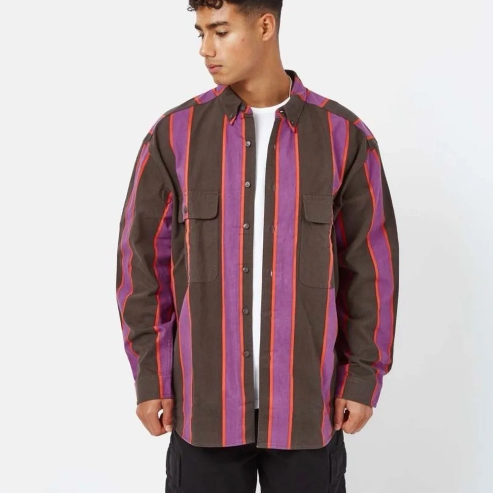 Levi’s men’s skateboarding Striped Button-Up long sleeve woven Shirt size medium